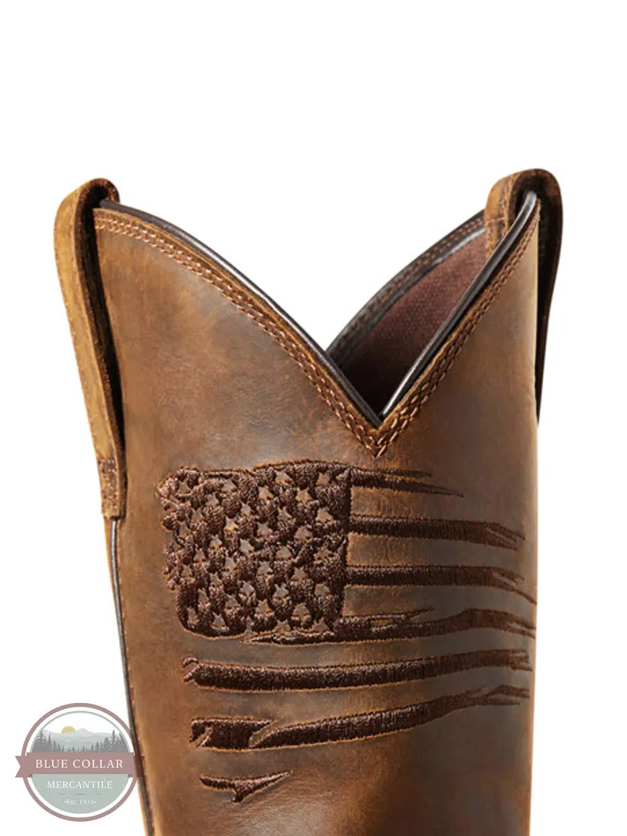 Ariat 10036002 Workhog XT Patriot Waterproof Carbon Toe Work Boot detail embroidered