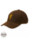 Browning 308412881 Dura-Wax Solid Color Cap with 3D Buckmark in Brown Front View