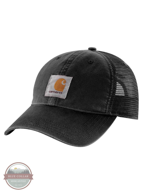 Carhartt 100286 Canvas Mesh Back Cap Black Front View