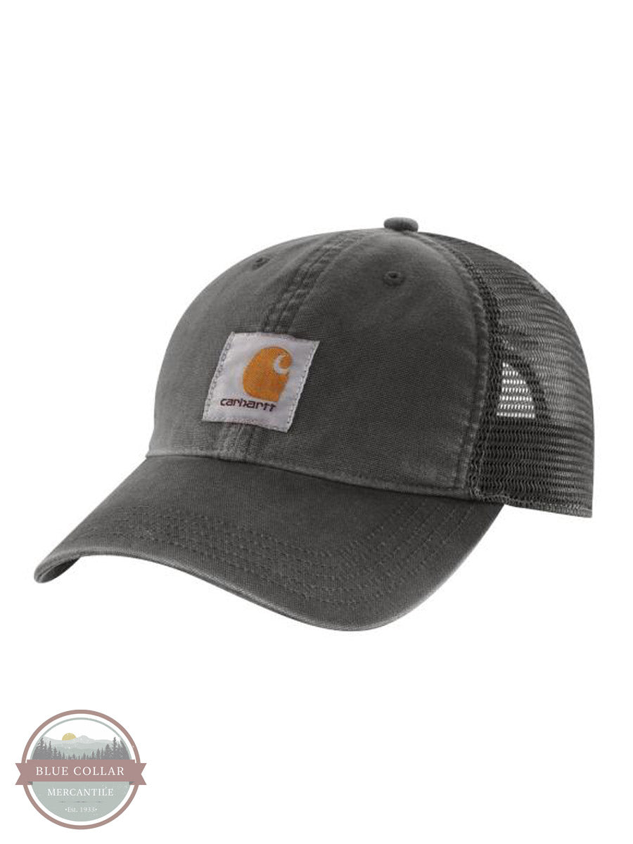 Carhartt 100286 Canvas Mesh Back Cap Gravel Front View