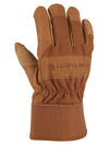 Carhartt A518/GW0518-M BRN Men's Duck/Synthetic Leather Safety Cuff Gloves Front View
