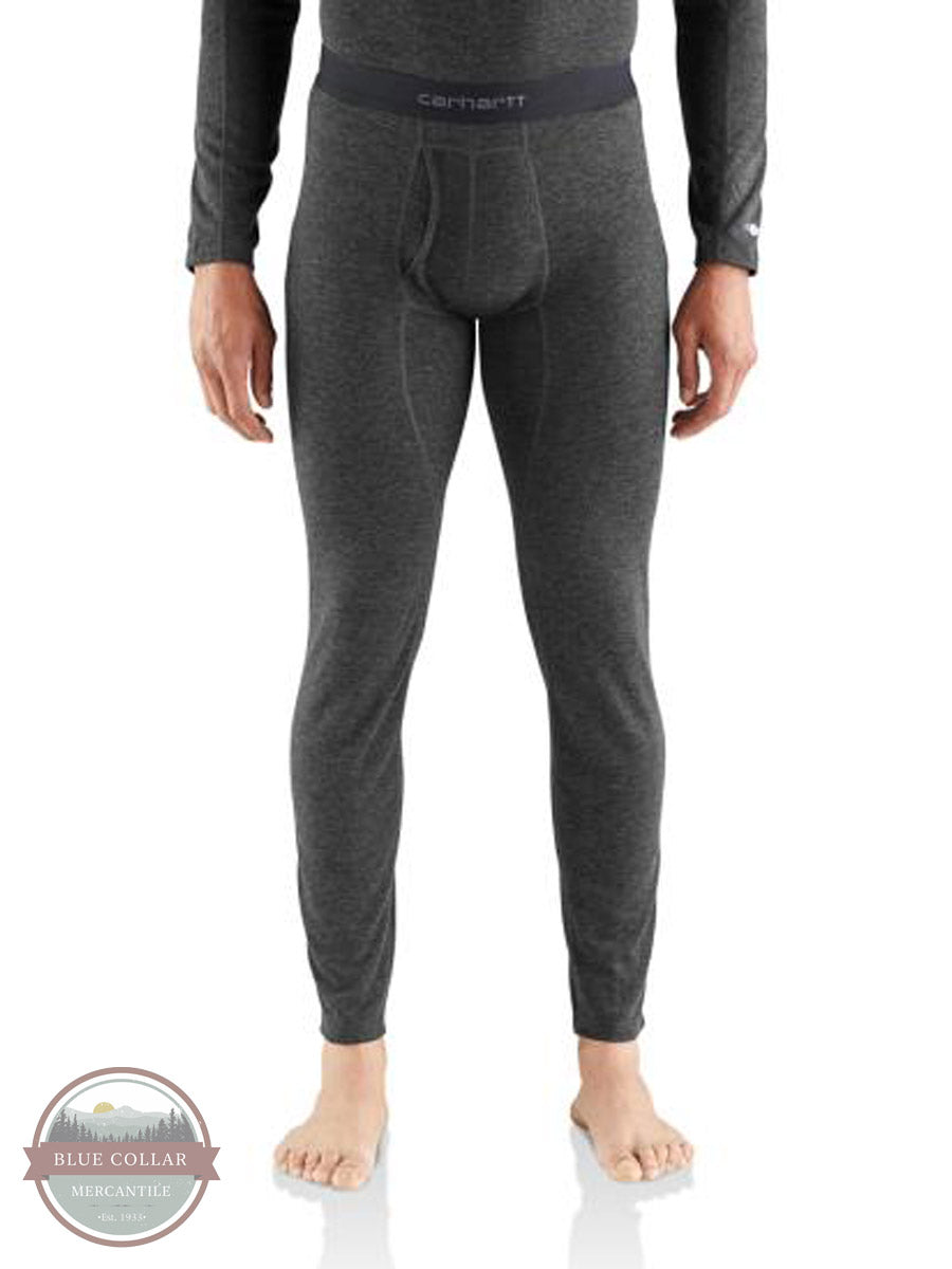 Carhartt MBL121 Base Force Heavyweight Poly-Wool Bottoms Black Heather Front View