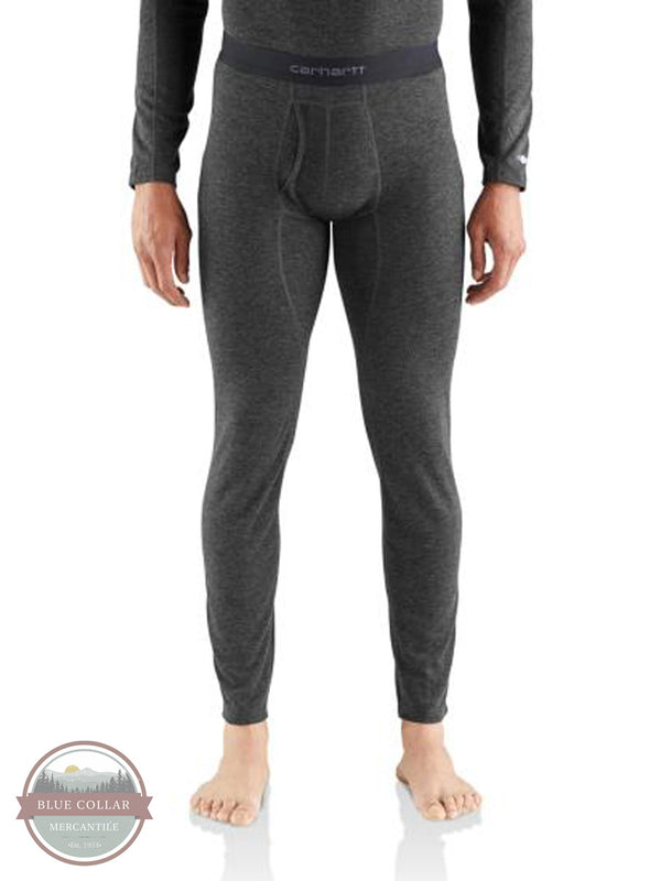 Carhartt MBL121 Base Force Heavyweight Poly-Wool Bottoms Black Heather Front View
