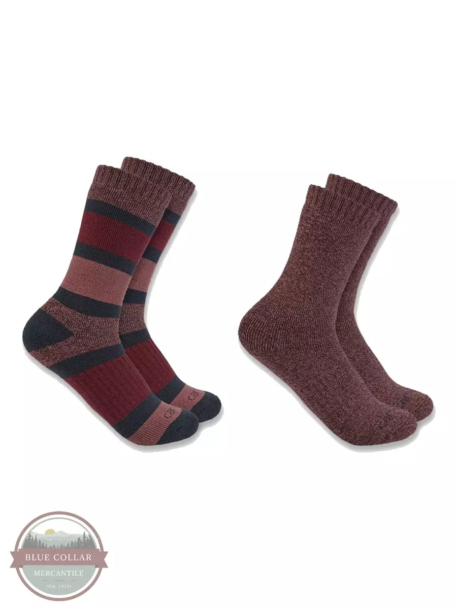 Carhartt SC3152W Heavyweight Crew Sock 2-Pack Assorted Blackberry Pair View