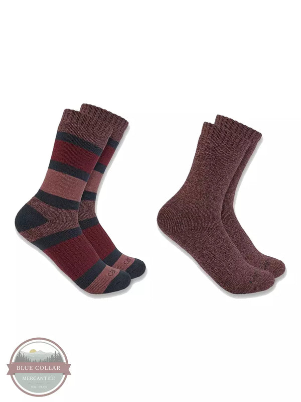 Carhartt SC3152W Heavyweight Crew Sock 2-Pack Assorted Blackberry Pair View