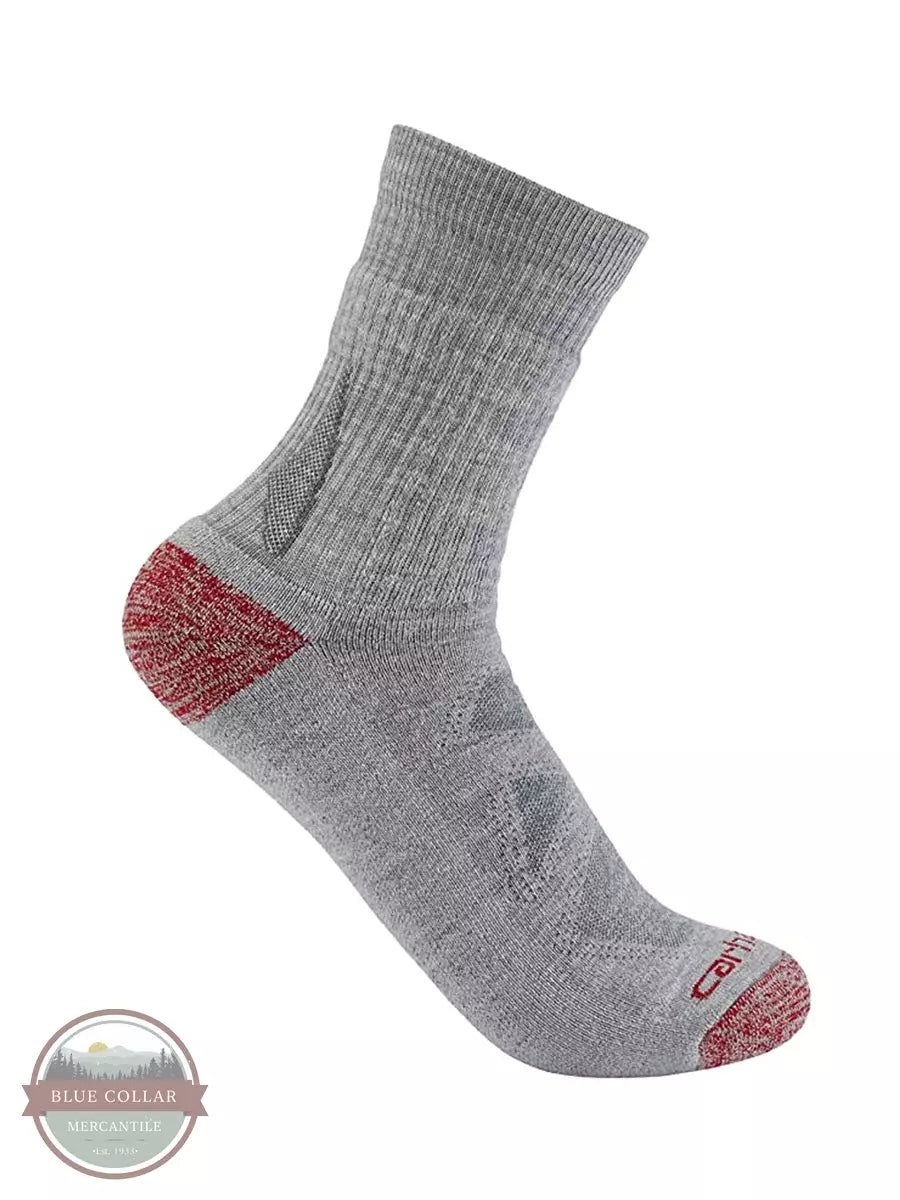 Carhartt SS9750M-MASPHTR Heavyweight Merino Wool Blend Short Crew Sock in Asphalt Side View