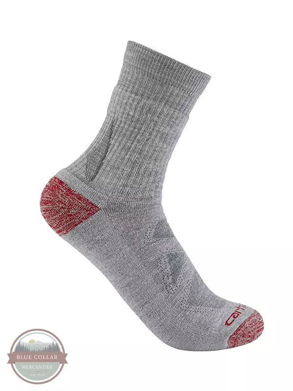 Carhartt SS9750M-MASPHTR Heavyweight Merino Wool Blend Short Crew Sock in Asphalt Side View