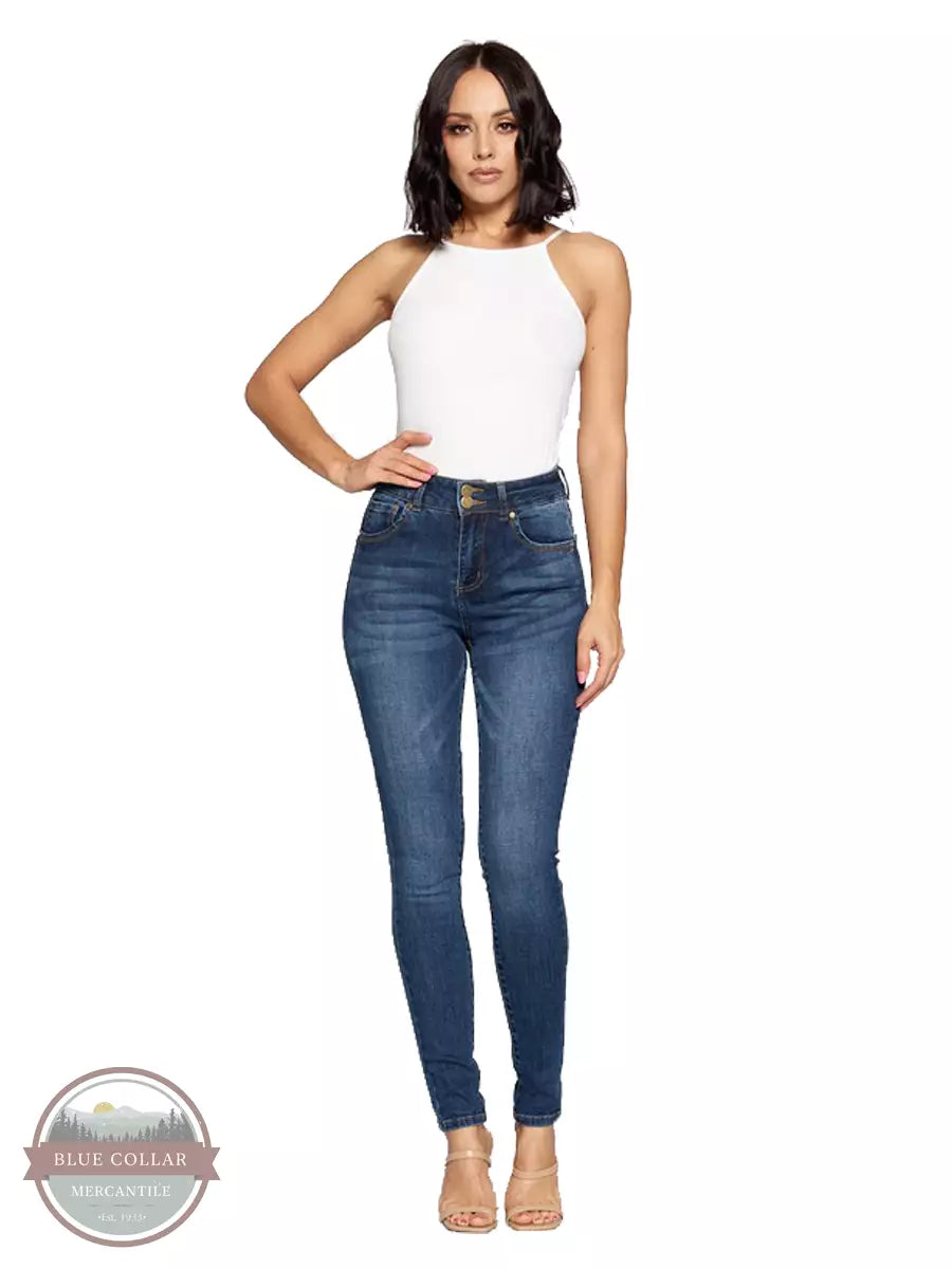 Mid Rise 2 Button Push Up Skinny Jeans by C'est Toi CTB668 11 (29)