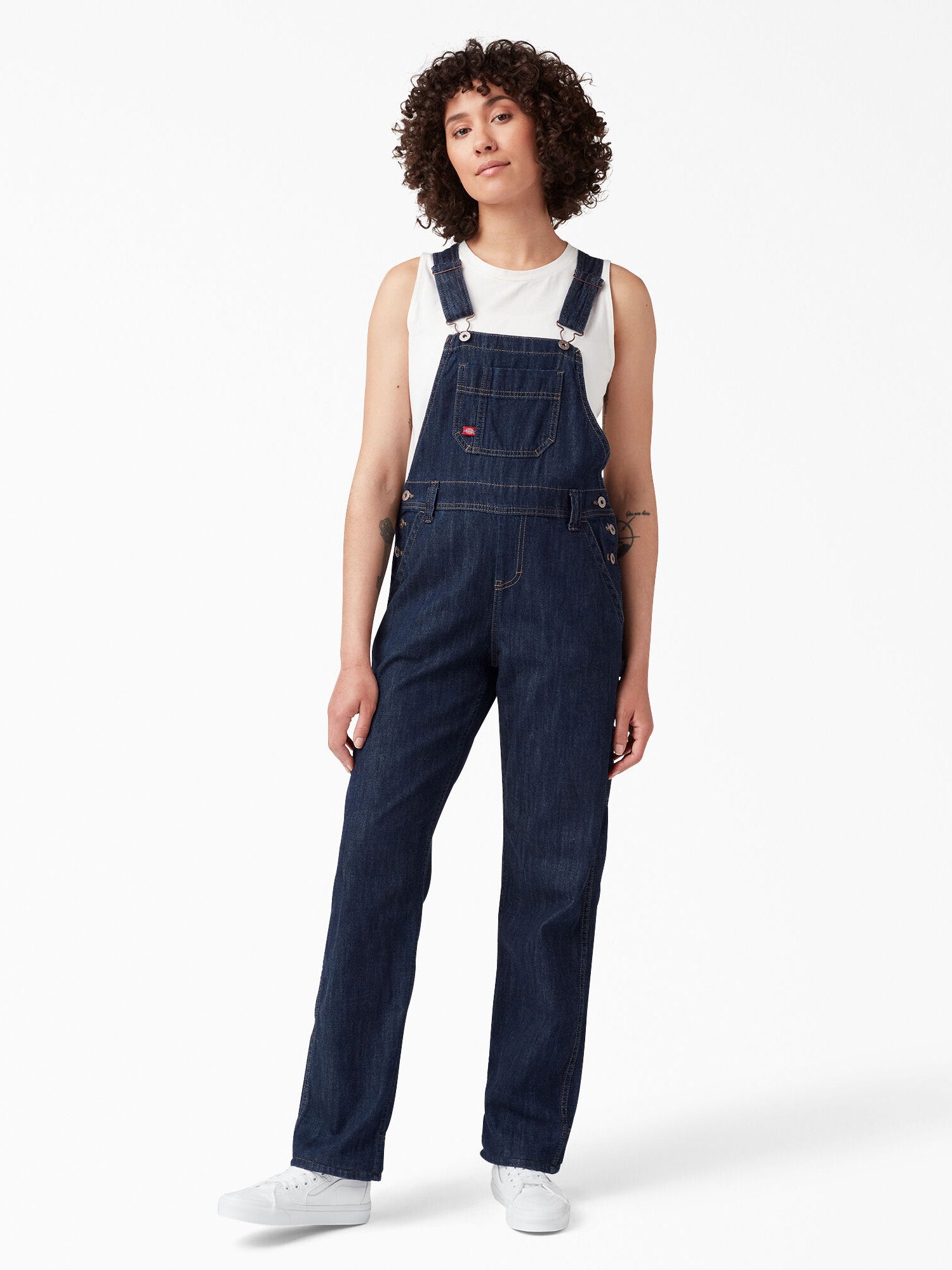 Dickies FB206 Relaxed Fit Bib Overalls Blue Full Front View 2