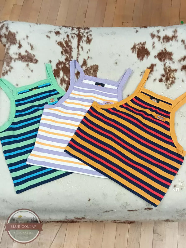 Dickies FSR65 Rib Knit Striped Tank Top All Front View