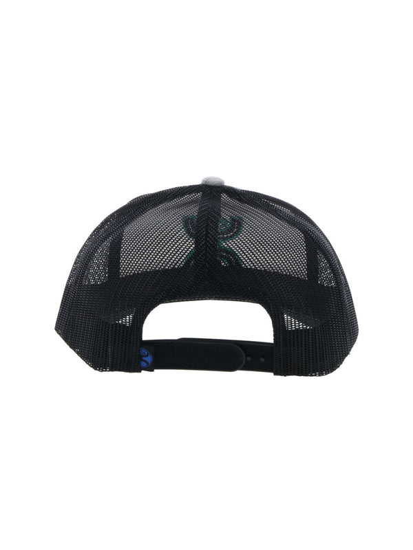 Hooey 2217T-GYBK Sterling Gray / Black 6-Panel Trucker Cap Back View