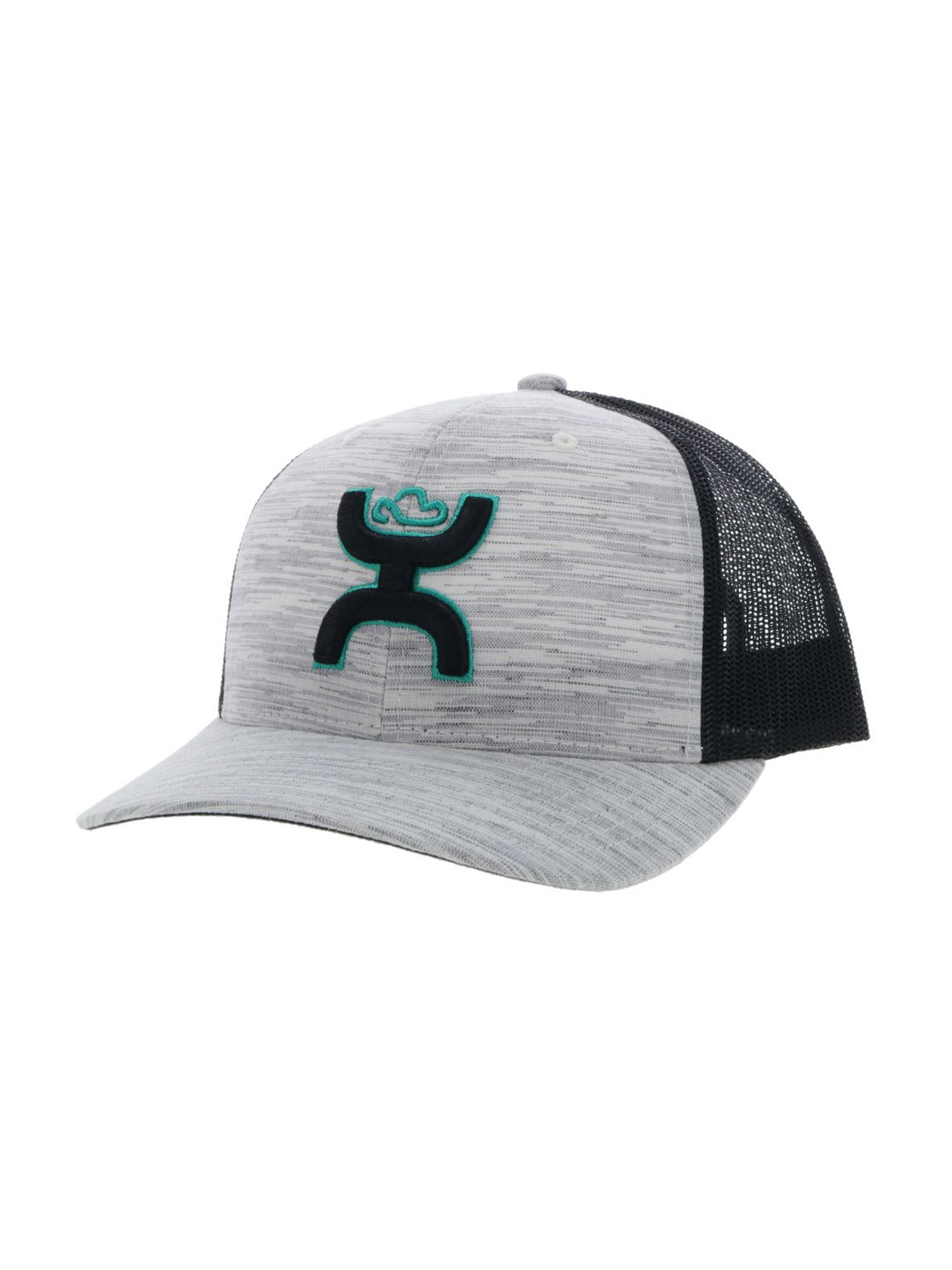 Hooey 2217T-GYBK Sterling Gray / Black 6-Panel Trucker Cap Profile View