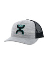Hooey 2217T-GYBK Sterling Gray / Black 6-Panel Trucker Cap Profile View