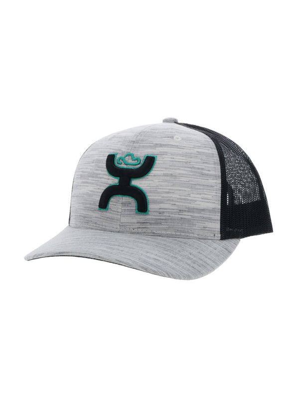 Hooey 2217T-GYBK Sterling Gray / Black 6-Panel Trucker Cap Profile View