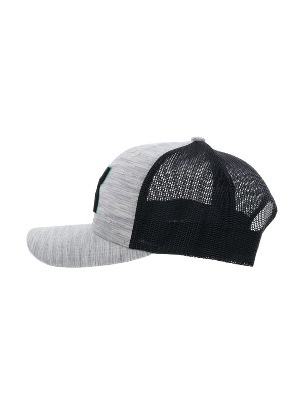 Hooey 2217T-GYBK Sterling Gray / Black 6-Panel Trucker Cap Side View