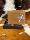 Hooey HBF013-TNSP Hooey Original Front Pocket Bi-Fold Wallet in Tan with Sunset Serape Print Front View