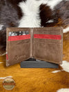 Hooey HBF014-BRRD Hooey Original Bi-Fold Wallet in Brown with Nomad Print Inside View