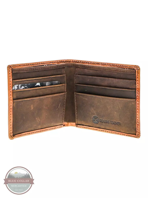 Hooey HBF017-TNTQ Phoenix Bi-Fold Wallet in Tan and Turquoise Inside View