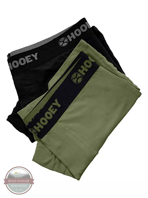 Hooey HU0 2-Pack Bamboo Boxer Briefs Olive Black Pair