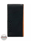 Hooey HW002-TNBR Hands Up Basket Weave Rodeo Checkbook Wallet in Brown w/ Black Leather Back View
