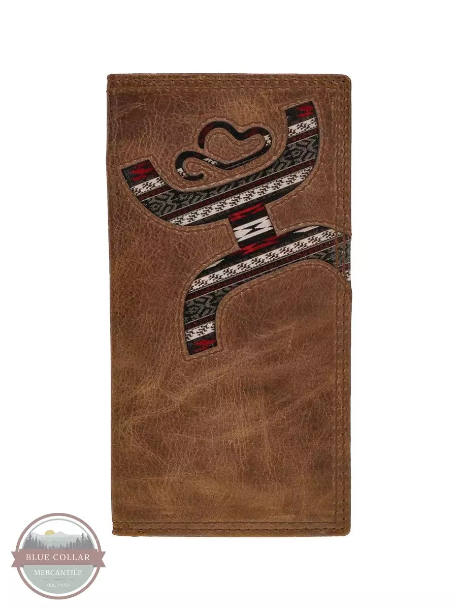 Hooey HW014-BRRD Hooey Original Checkbook in Brown with Nomad Print Front View