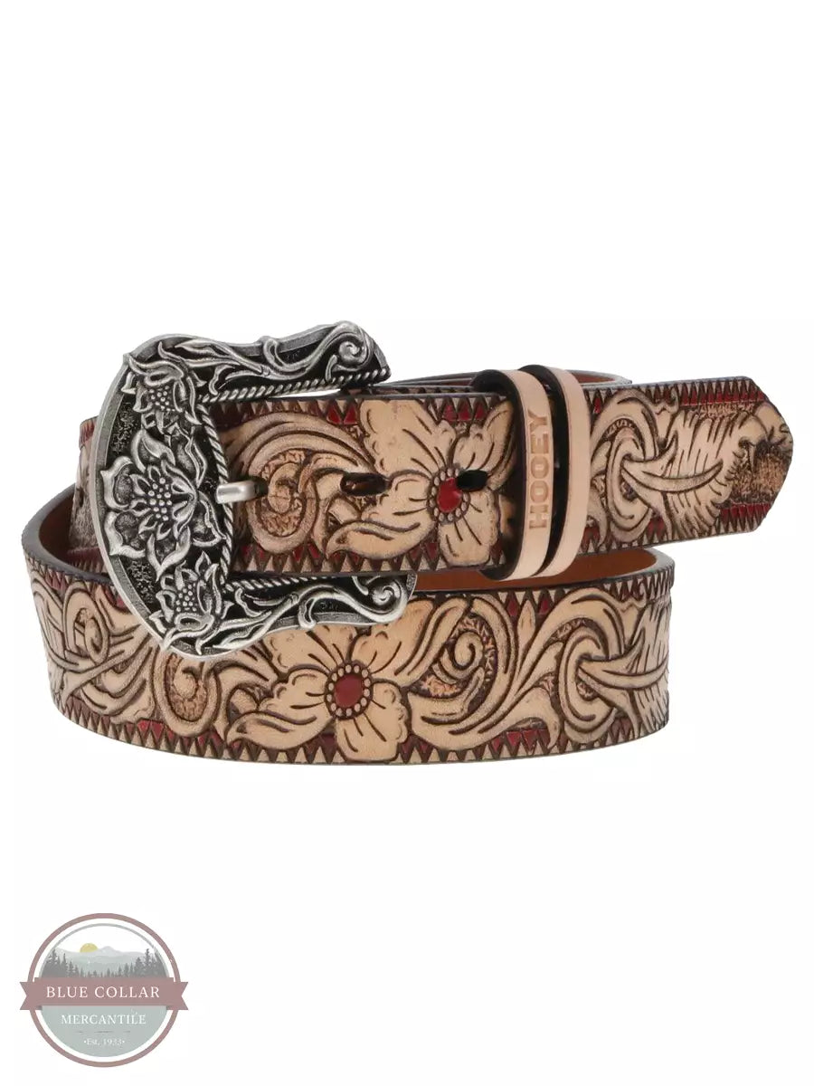 Hooey HWBLT004 Flora Original Ladies Belt in Natural/Brown/Red Full View