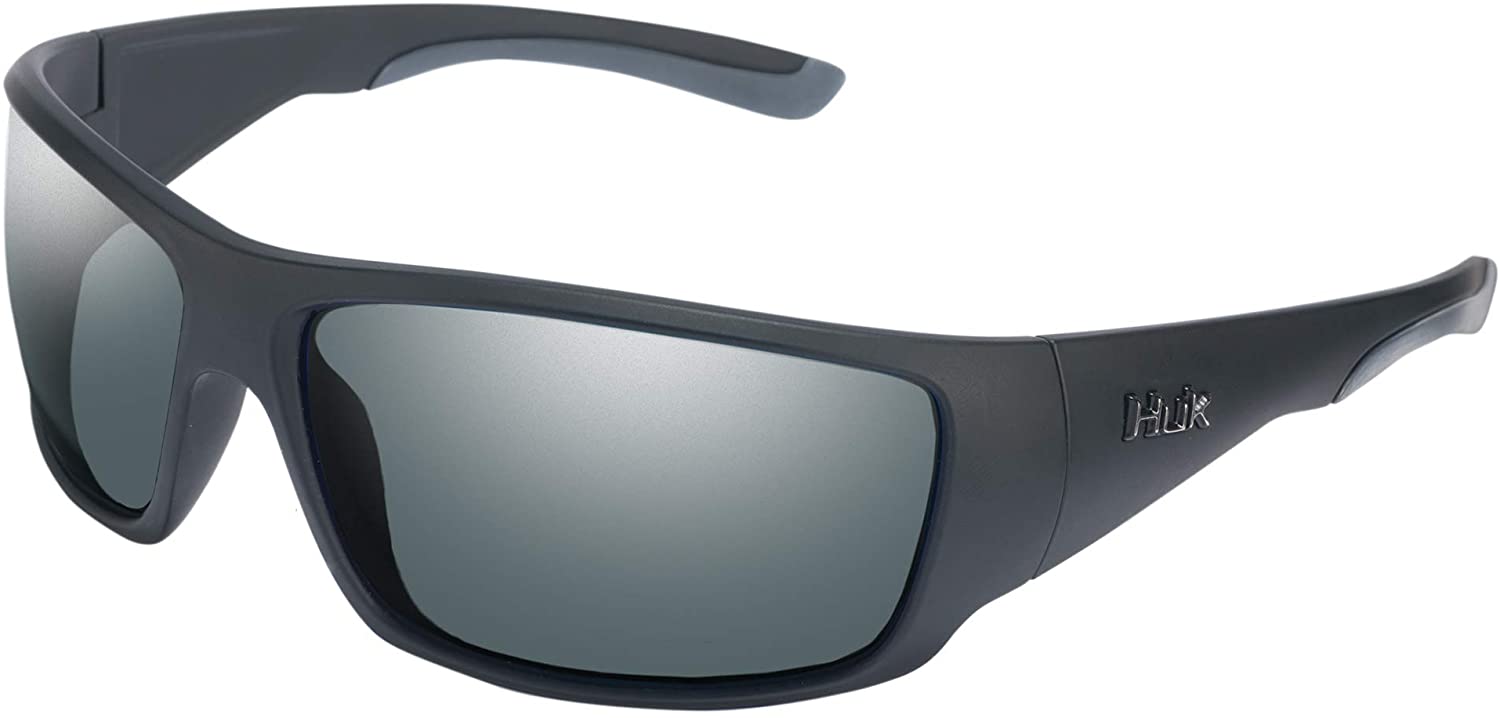 Huk E000024400101 Spearpoint Polarized Sunglasses,Grey Lens