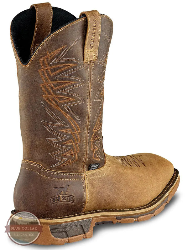 Irish Setter 83912 Marshall 11" Waterproof Safety Square Toe Pull-On Work Boot heel view