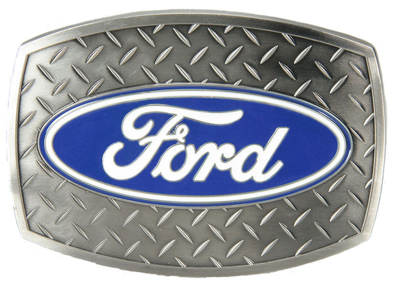 Western Express JD-119 Ford Diamond Plate Silver Belt Buckle