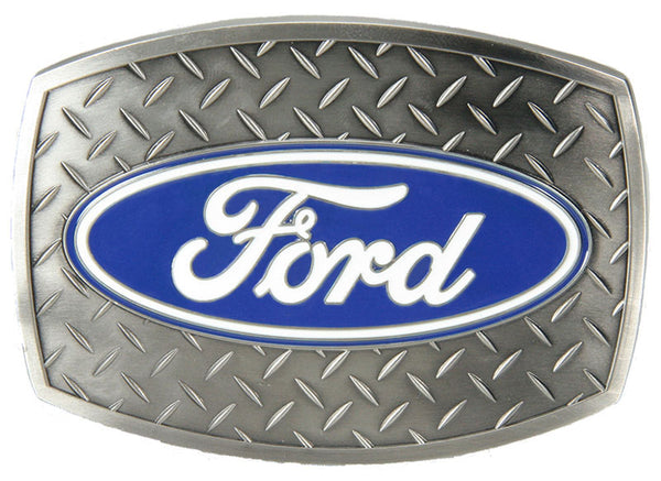 Western Express JD-119 Ford Diamond Plate Silver Belt Buckle
