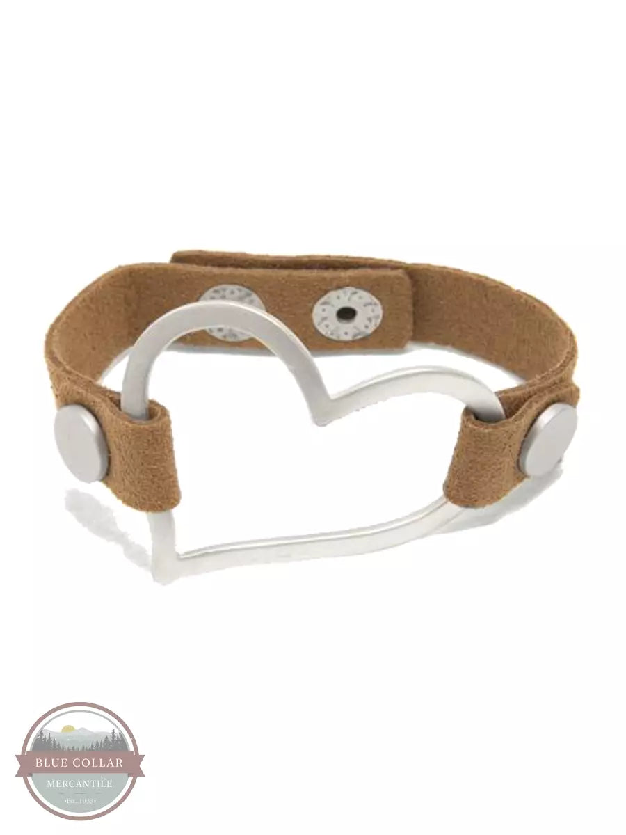 Joy Susan 335-205BC Camel Suede with Silver Heart Bracelet Front View