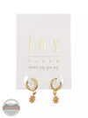 Joy Susan 338-225E Daisy Huggie Hoop Earrings Pink Front View