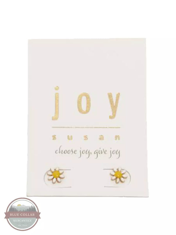 Joy Susan 338-226EW White Daisy Stud Earrings Front View