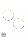Joy Susan 341/04BL Endless Hoop with Beads Earrings in Blue Pair Side View