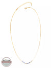 Joy Susan 341/06 Gold Two Row Chain with Beads Necklace Blue Full View