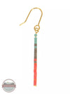 Joy Susan 341-12EC Gold Long Bar with Beads Earrings in Coral Detai View