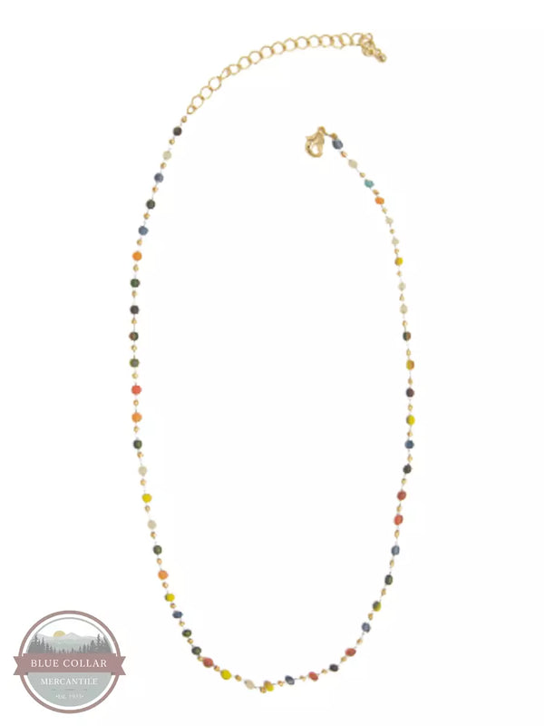 Joy Susan 341-22NM Multi Bright Matte Glass Beads Necklace Full View