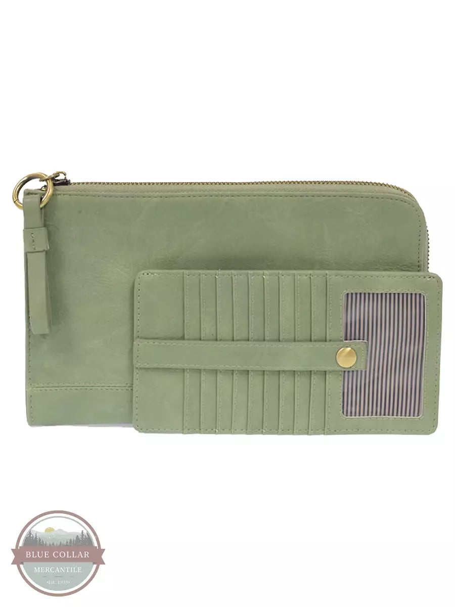Joy Susan L8082 Karina Convertible Wristlet & Wallet Cameo Green Full View
