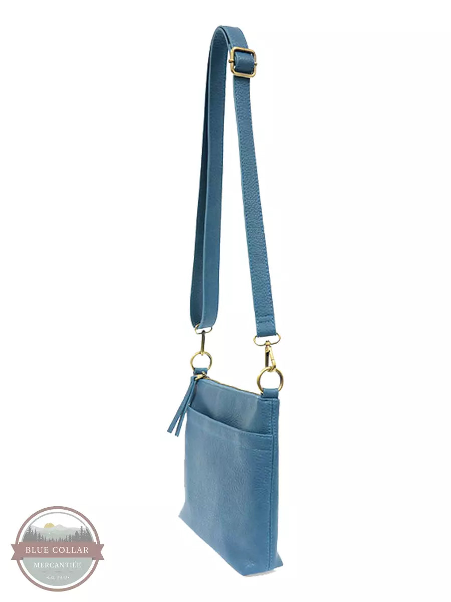Joy Susan L8105 Layla Top Zip Crossbody Bag Peacock Side Strap View