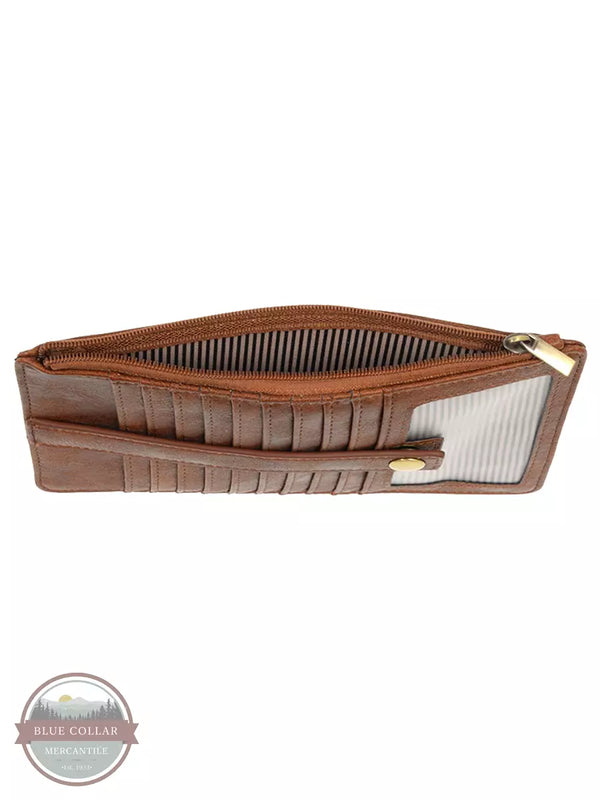 Joy Susan L8142 New Kara Distressed Wallet Saddle Inside View