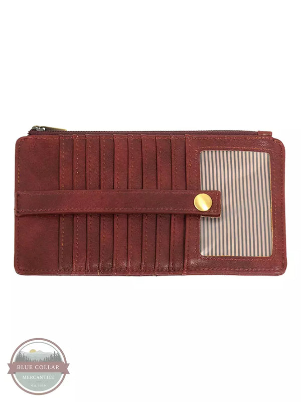 Joy Susan L8142 New Kara Distressed Wallet Sangria Front View