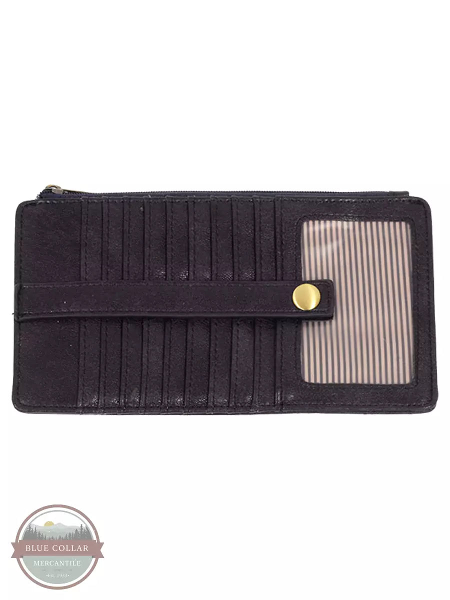 Joy Susan L8142 New Kara Distressed Wallet Navy Front View