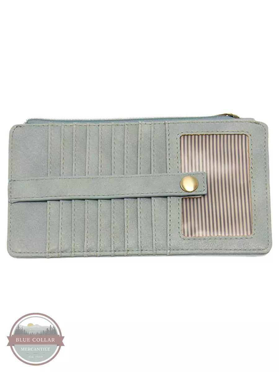 Joy Susan L8142 New Kara Distressed Wallet Light Aqua Front View