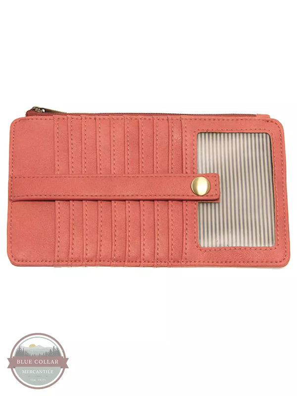 Joy Susan L8142 New Kara Distressed Wallet Bight Coral Front View