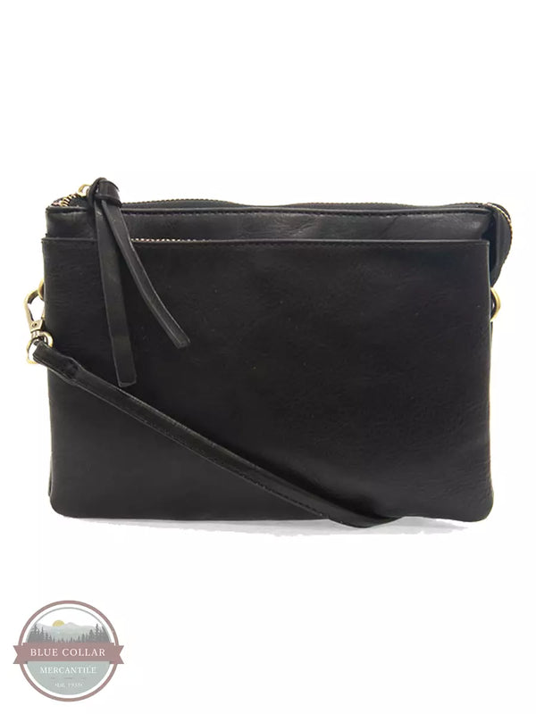 Joy Susan L8159 Piper Multi Pocket Crossbody Bag Black Front View
