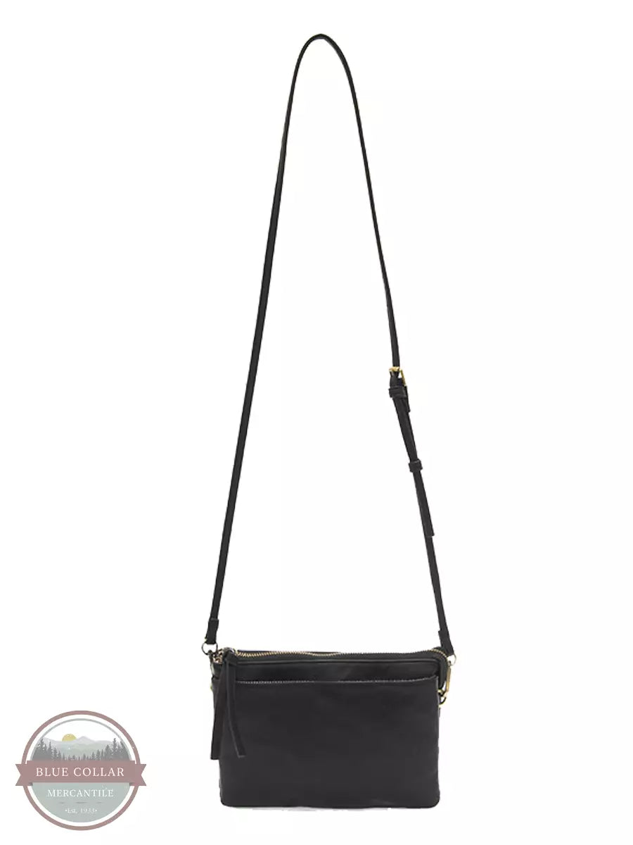 Joy Susan L8159 Piper Multi Pocket Crossbody Bag Black Back Strap View