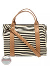 Joy Susan L8169 Gwen Medium Canvas Tote Black & White Front View