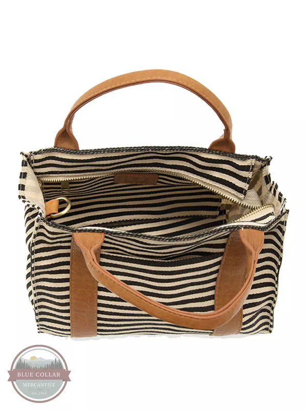 Joy Susan L8169 Gwen Medium Canvas Tote Black & White Inside View