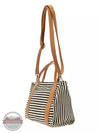 Joy Susan L8169 Gwen Medium Canvas Tote Black & White Side Strap View
