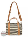 Joy Susan L8169 Gwen Medium Canvas Tote Black & White Strap View